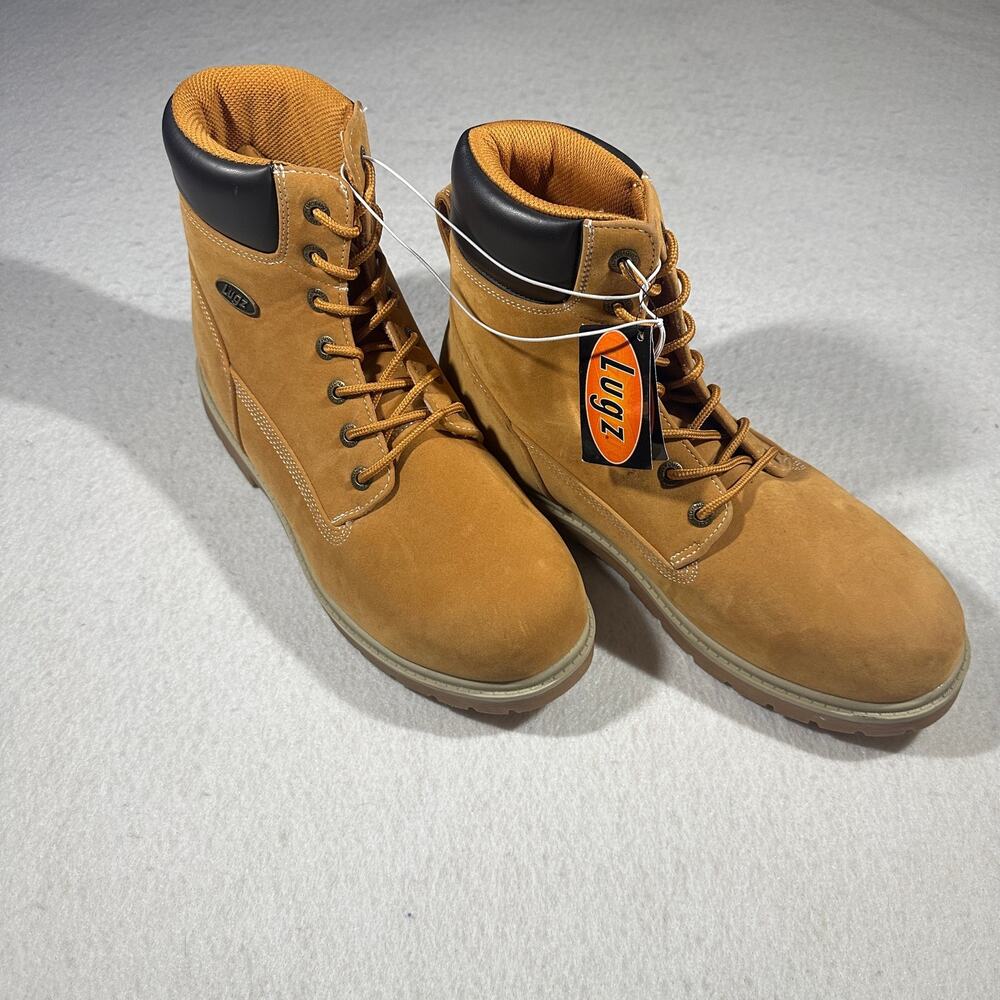 Lugz Mens Size 11 Wheat Tan 6” Lace Up Work Boots Rugged Lug Sole NWT